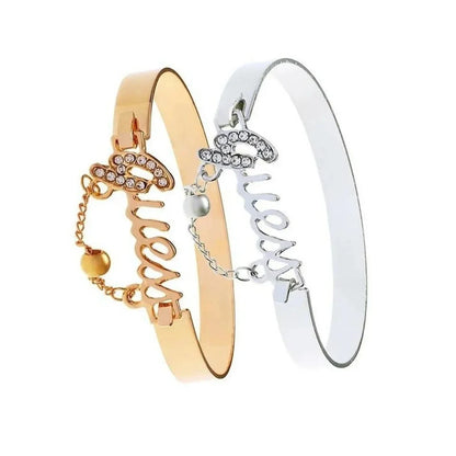 Bracelet en métal avec lettre pour femme