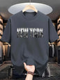 T-shirt Homme New York City - Coton Pur Col Rond Manches Courtes