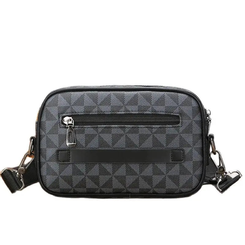 Sac bandoulière homme élégant – noir ou marron à motifs géométriques