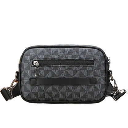 Sac bandoulière homme élégant – noir ou marron à motifs géométriques