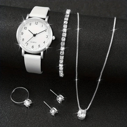 Montre à Quartz, bracelet en cuir, avec bijoux en diamant