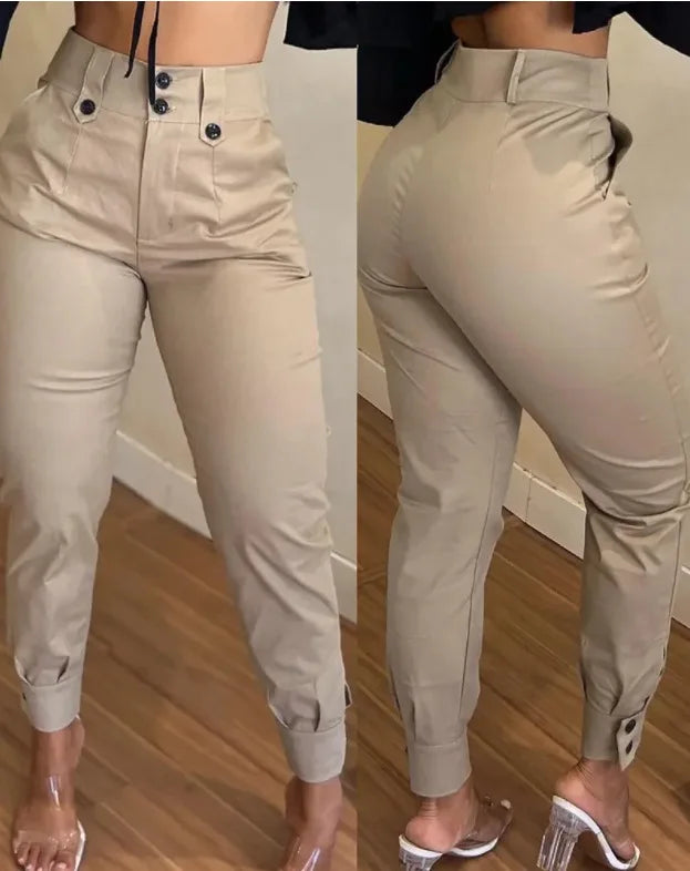 Pantalon Cargo Femme Taille Haute - Décontracté 2025
