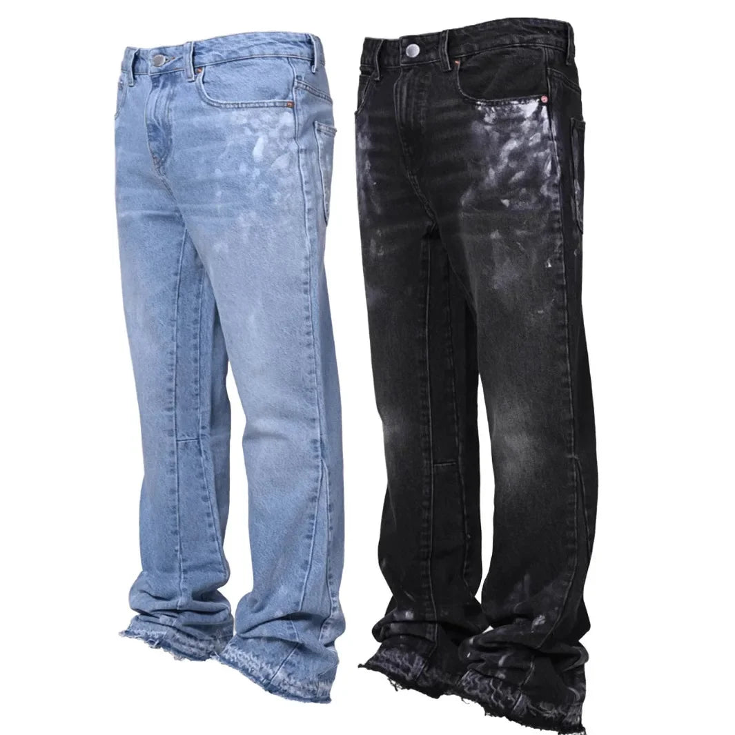Jean Homme Vintage Droit - Denim Effet Usé Streetwear