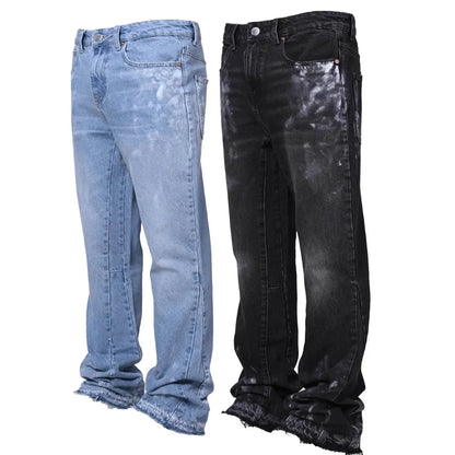 Jean Homme Vintage Droit - Denim Effet Usé Streetwear