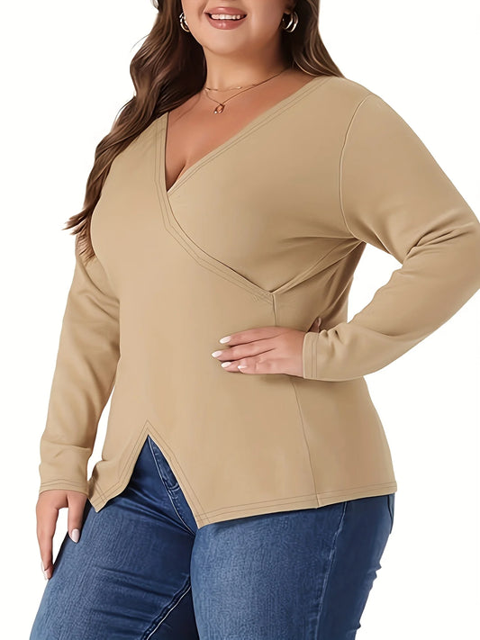 Grand pull tricoté élégant de couleur unie pour femme