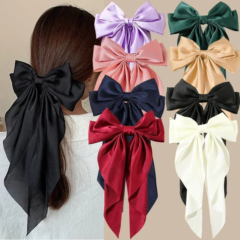 Pince Cheveux Nœud Satin Femme - Accessoire Coréen Tendance