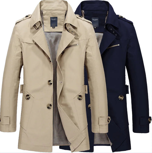 Veste Longue Homme Coupe-Vent - Trench Coat Élégant