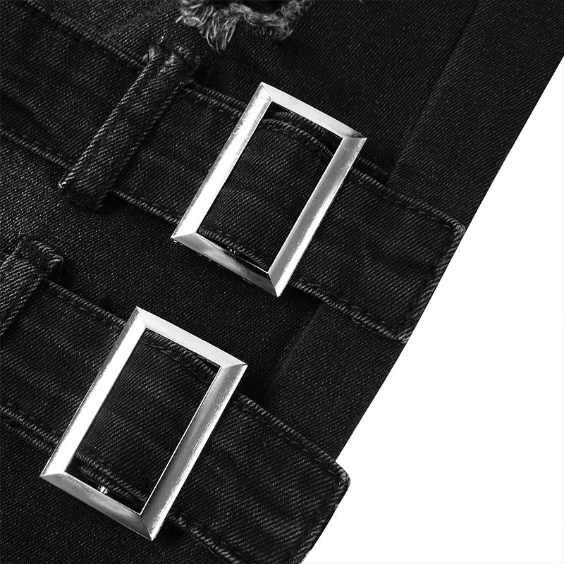 Pantalon de motard Slim déchiré pour hommes