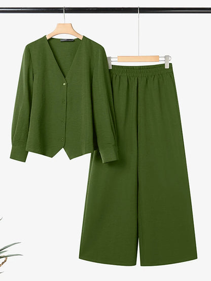 Ensemble Pantalon Large & Veste Élégante