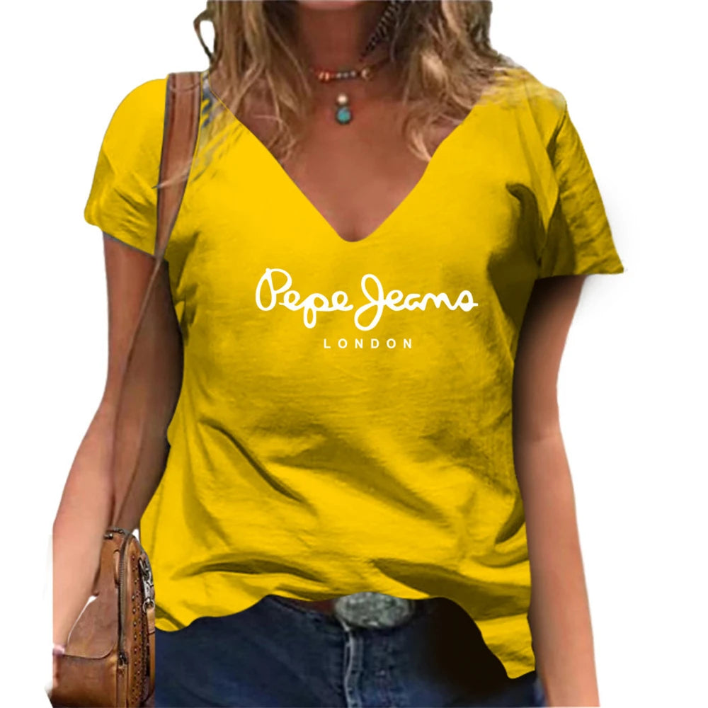 T-shirt col en v Pepe Jeans