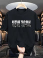 T-shirt Homme New York City - Coton Pur Col Rond Manches Courtes