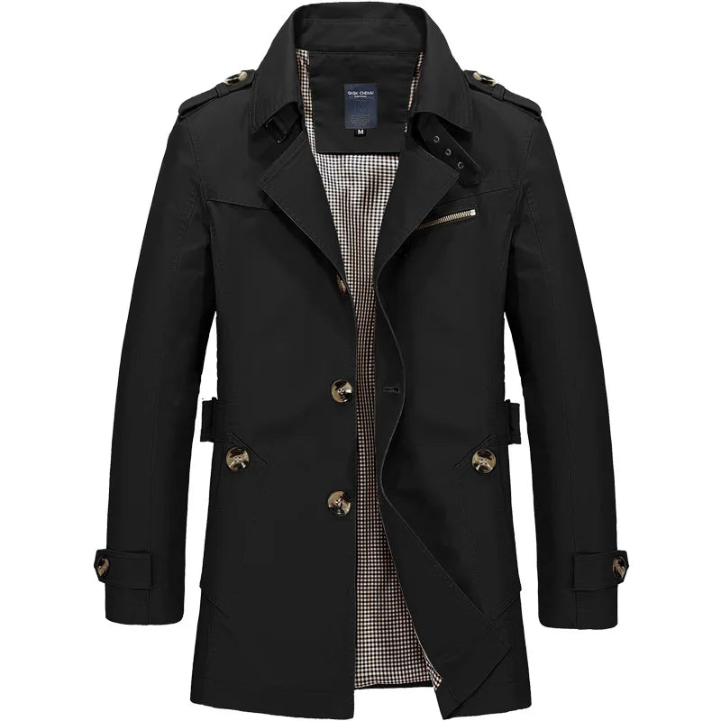 Veste Longue Homme Coupe-Vent - Trench Coat Élégant