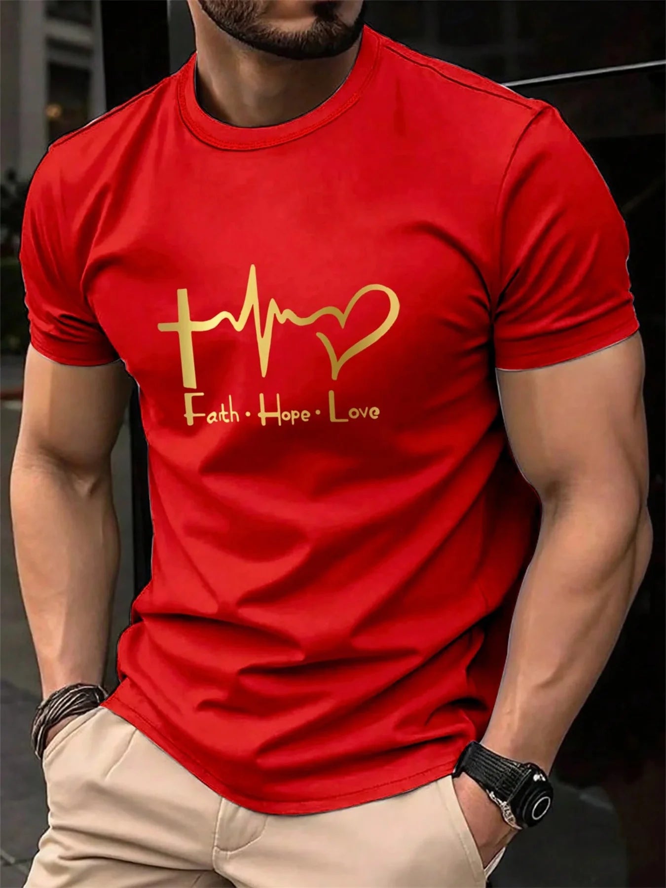 T-shirt manches courtes FAITH HOPE LOVE