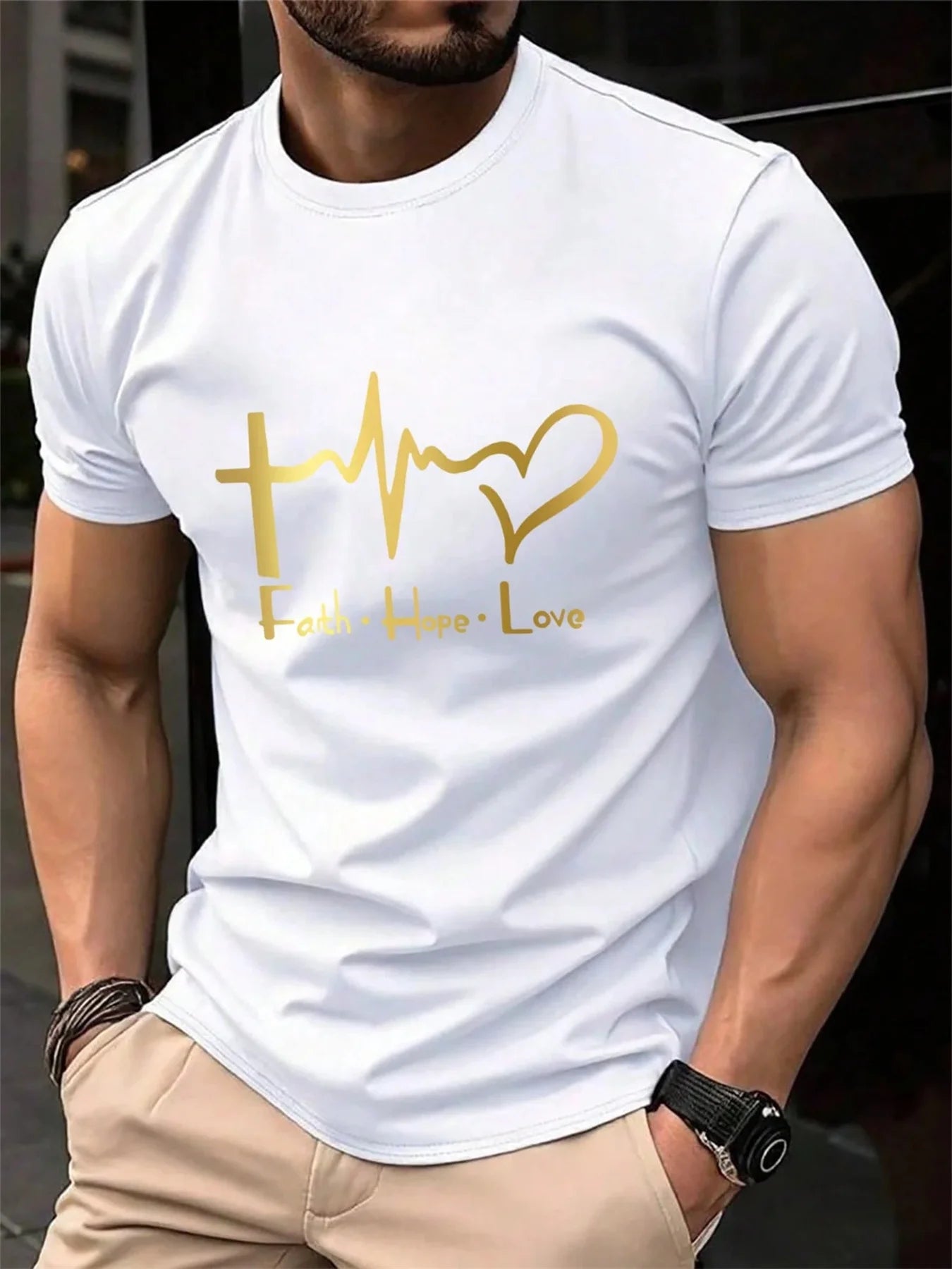 T-shirt manches courtes FAITH HOPE LOVE