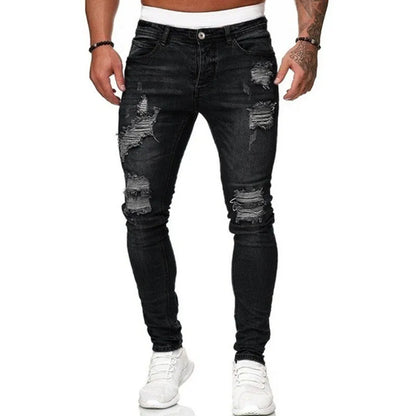 Jeans hommes déchiré Skinny