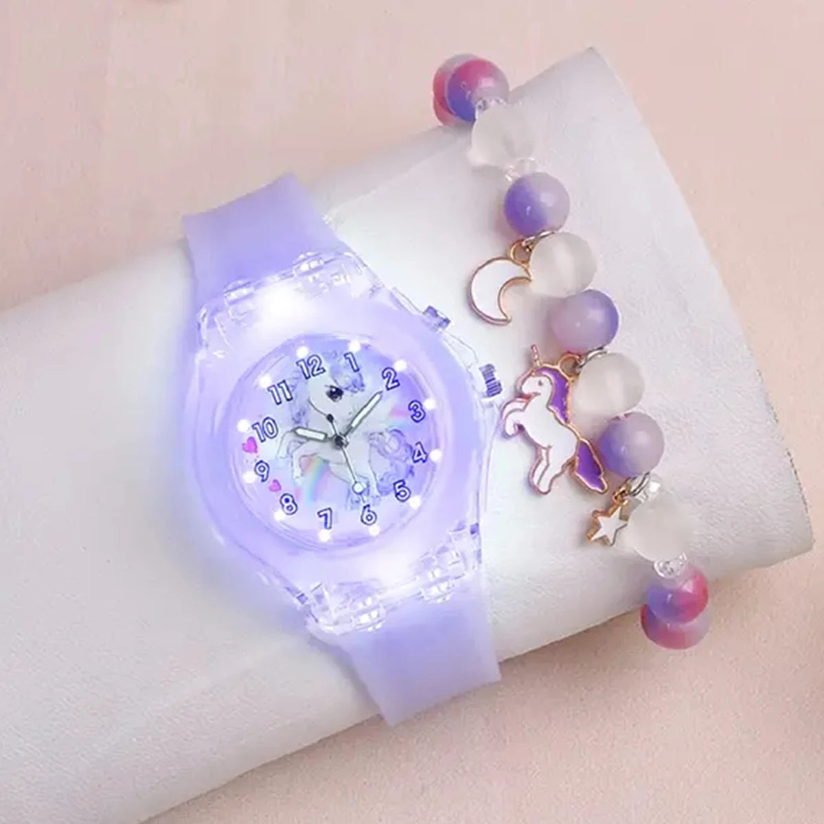 Montre papillon silicone lumineuse mode