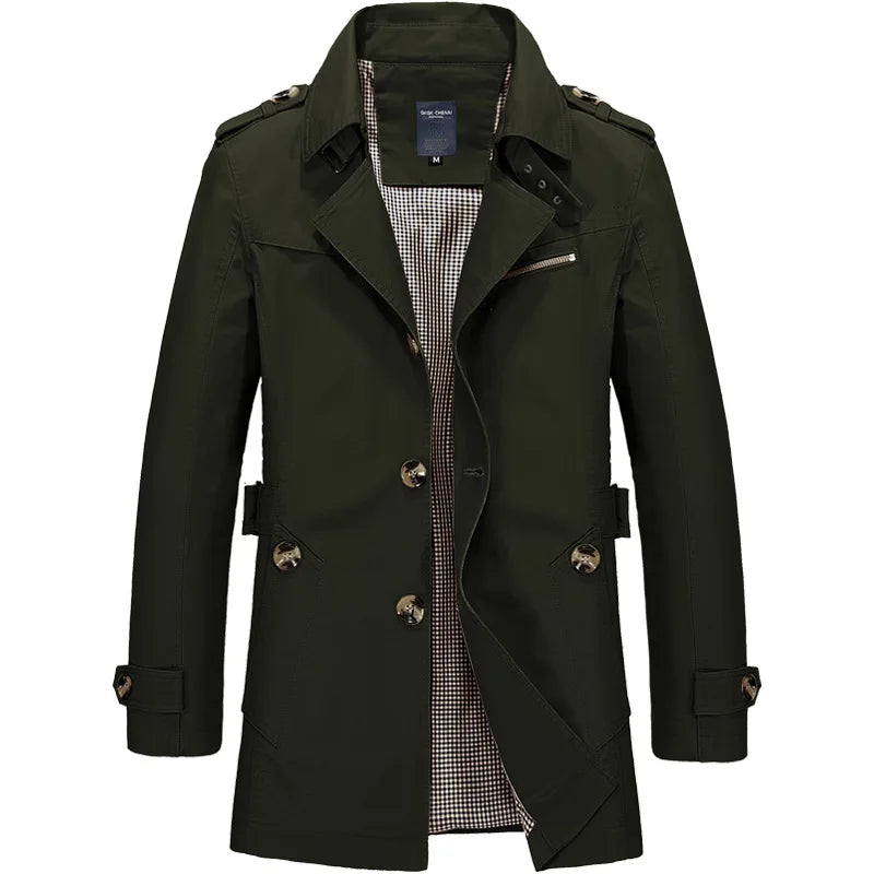 Veste Longue Homme Coupe-Vent - Trench Coat Élégant