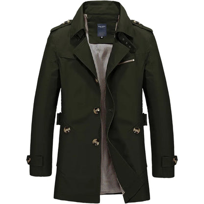 Veste Longue Homme Coupe-Vent - Trench Coat Élégant