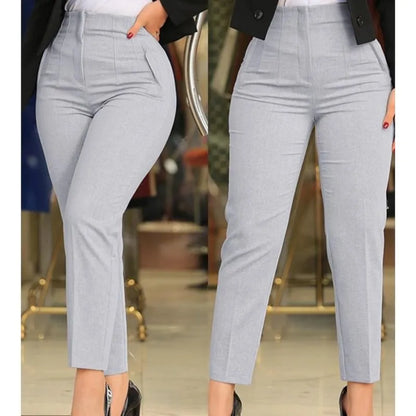 Pantalon plissé taille haute à poches