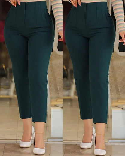Pantalon élégant taille haute pour femmes