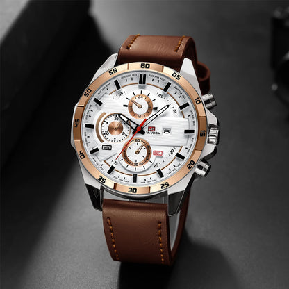 Montre à quartz en cuir pour homme