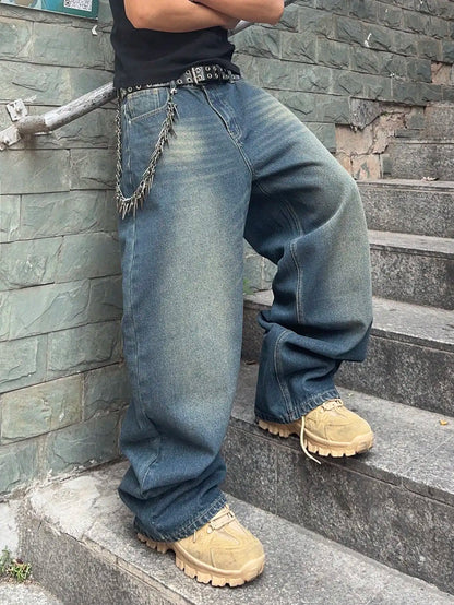 Jean Baggy Homme Y2K Vintage - Denim Extensible Streetwear Hip Hop