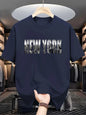 T-shirt Homme New York City - Coton Pur Col Rond Manches Courtes