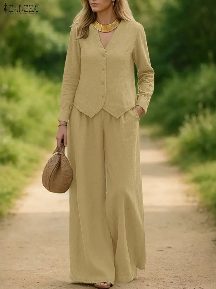 Ensemble Pantalon Large & Veste Élégante