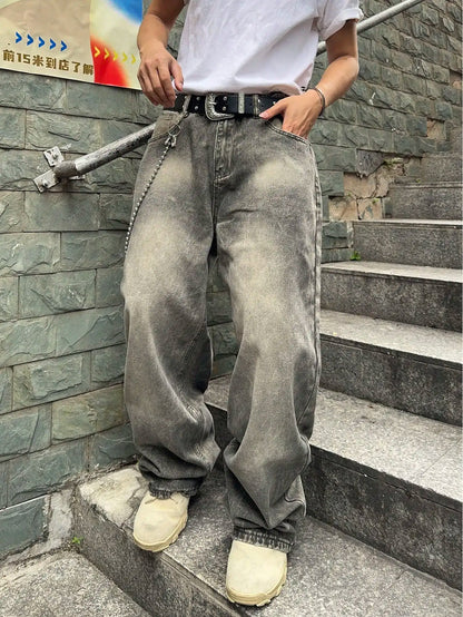 Jean Baggy Homme Y2K Vintage - Denim Extensible Streetwear Hip Hop