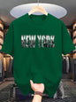 T-shirt Homme New York City - Coton Pur Col Rond Manches Courtes