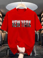 T-shirt Homme New York City - Coton Pur Col Rond Manches Courtes