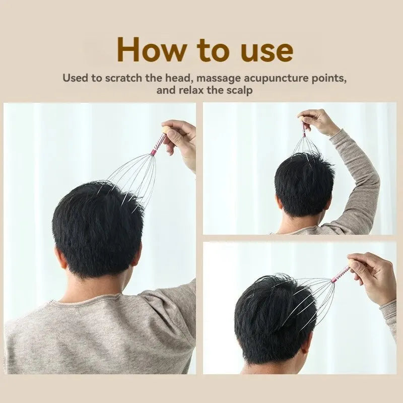 Masseur de cuir chevelu en acier inoxydable