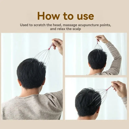 Masseur de cuir chevelu en acier inoxydable