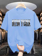 T-shirt Homme New York City - Coton Pur Col Rond Manches Courtes