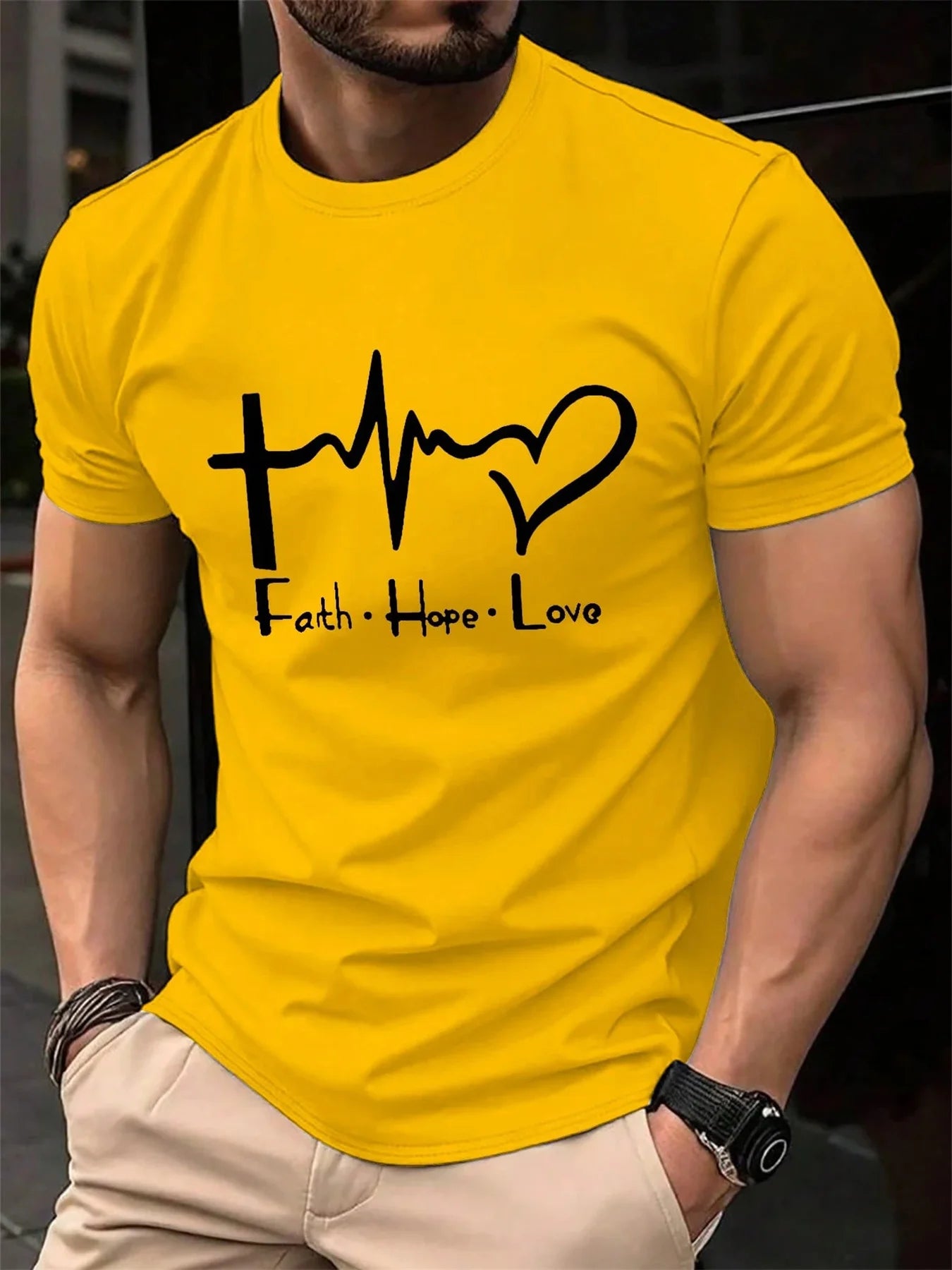 T-shirt manches courtes FAITH HOPE LOVE