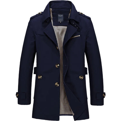 Veste Longue Homme Coupe-Vent - Trench Coat Élégant