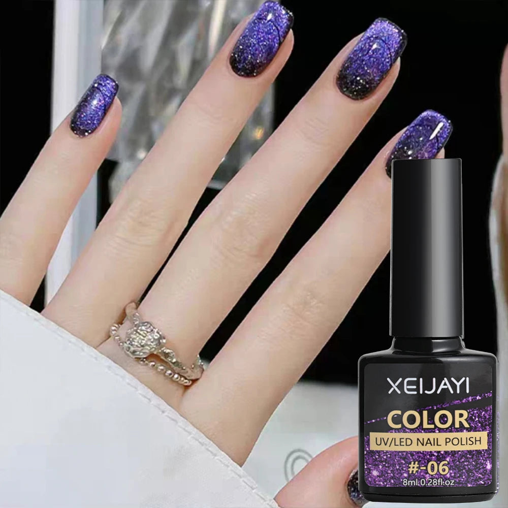 6 colors chameleon magic magnet cat eye powder 9D holographic cat eye magnet shiny nail powder DIY Christmas cat eye nail dust