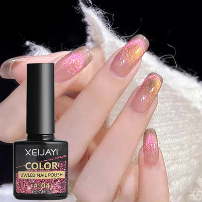 6 colors chameleon magic magnet cat eye powder 9D holographic cat eye magnet shiny nail powder DIY Christmas cat eye nail dust