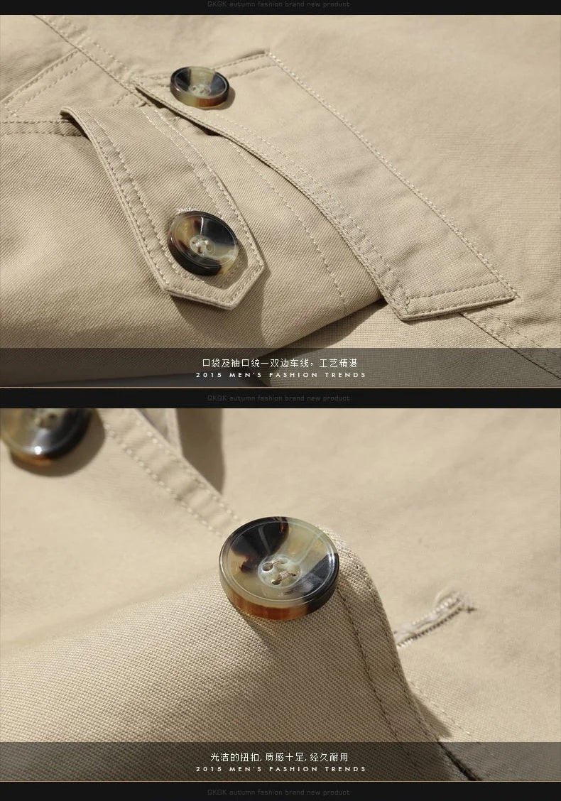 Veste Longue Homme Coupe-Vent - Trench Coat Élégant