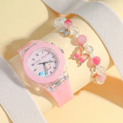 Bracelet perles papillon montre femme