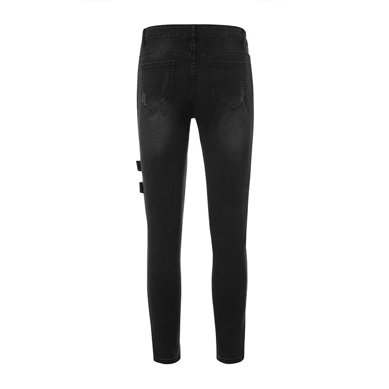 Pantalon de motard Slim déchiré pour hommes