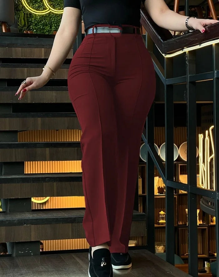 Pantalon bureau élégant femme printemps