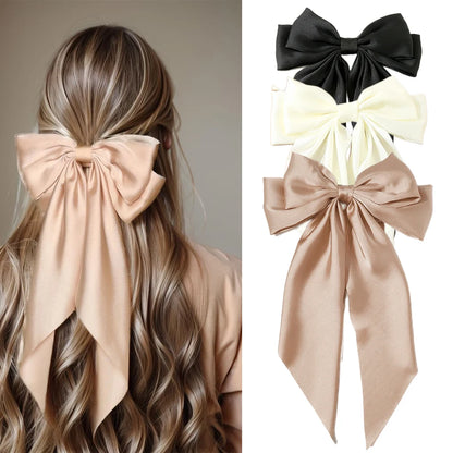 Pince Cheveux Nœud Satin Femme - Accessoire Coréen Tendance