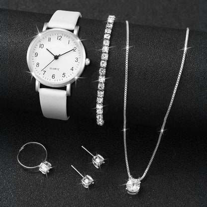 Montre à Quartz, bracelet en cuir, avec bijoux en diamant
