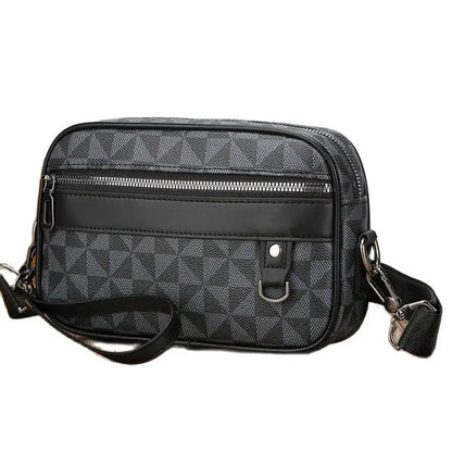 Sac bandoulière homme élégant – noir ou marron à motifs géométriques