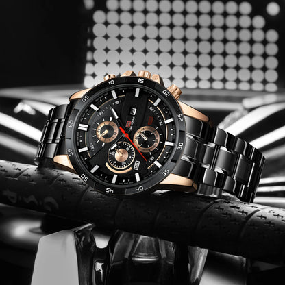 Montre à quartz en cuir pour homme