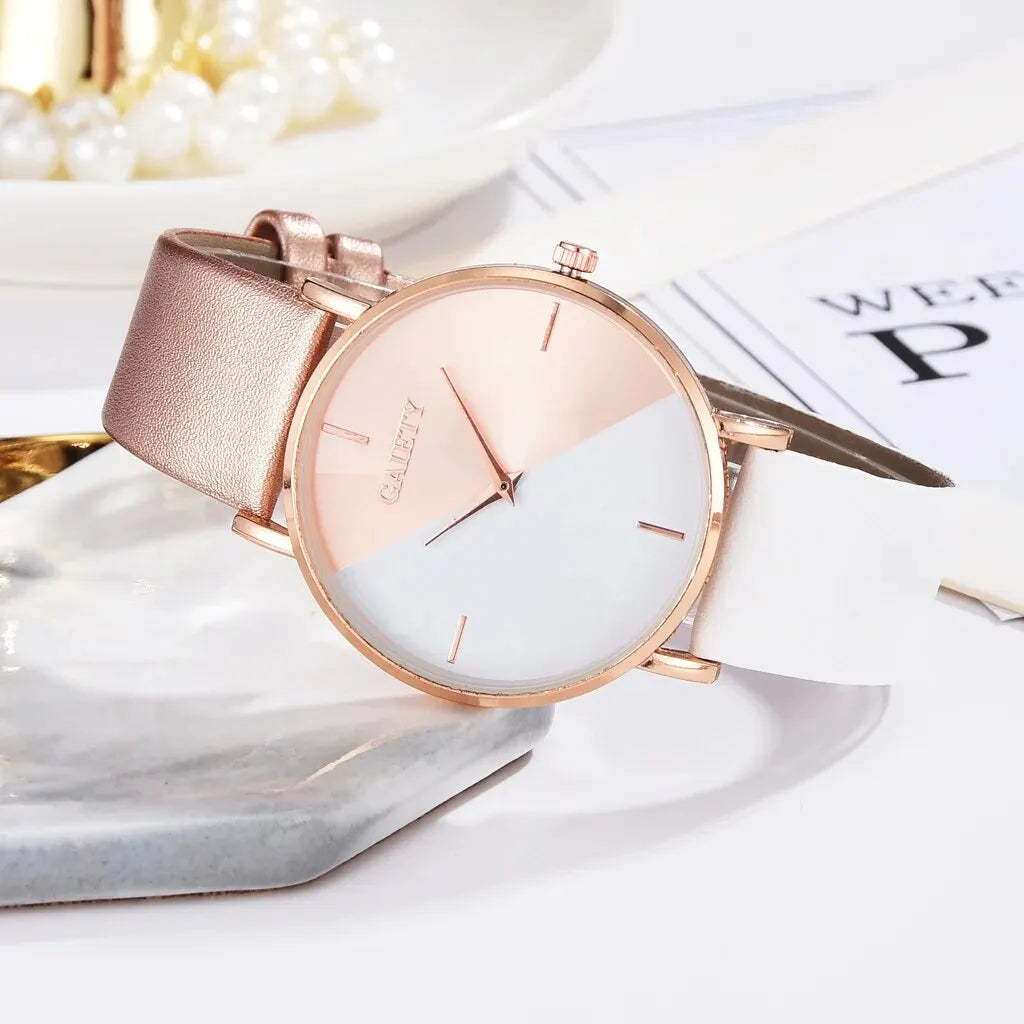 Ensemble montre femme cuir élégant