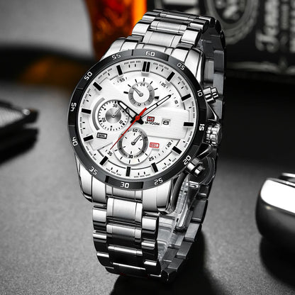 Montre à quartz en cuir pour homme