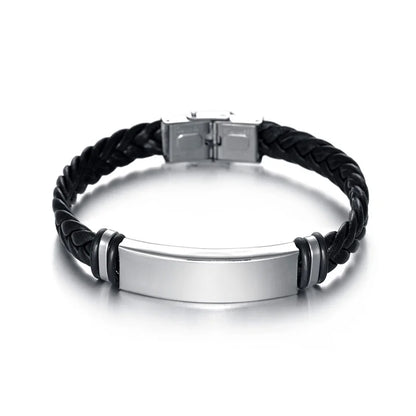 Bracelet Homme torsadé tresse cuir