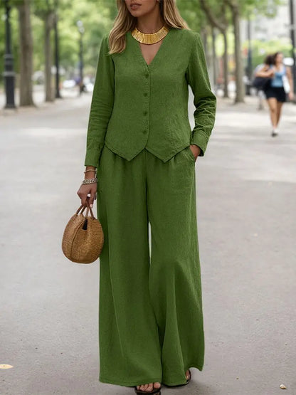 Ensemble Pantalon Large & Veste Élégante